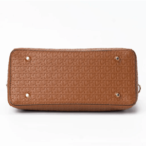 Monogram Fashion Tote Bag with Metal Detail and Capacity