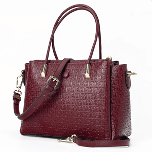 Monogram Fashion Tote Bag with Metal Detail and Capacity