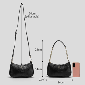 Elegant Women's Letter-Print Shoulder Bag with Spacious Interior