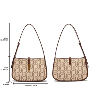 Chic Women's Dumpling Shoulder Bag with Letter Print Design