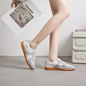 Mixed Color Leather Sneakers for Women with Flat Comfort Sole Aiyuqi - Women's Low Top Sneakers 2