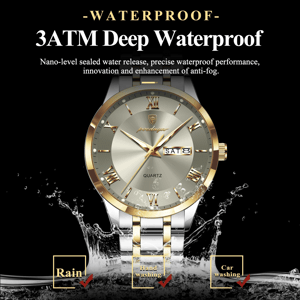 Timeless Elegance Men's Quartz Stainless Steel Wristwatch