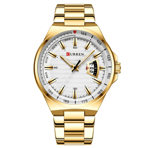Men’s Luxury Stainless Steel Quartz Watch with Auto Date Feature Curren - Men's Dress Watches