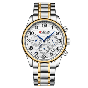 Stylish Chronograph Men's Watch with Stainless Steel Strap