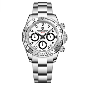 Luxury Chronograph Quartz Watch with Sapphire Glass and Calendar