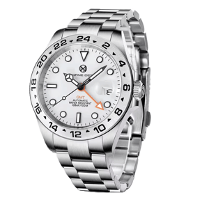 Elegant GMT Mechanical Watch with Sapphire Glass and Calendar