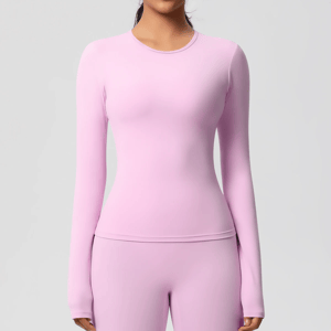 Long Sleeve Quick-Dry Yoga Top with Breathable Slim Fit Design