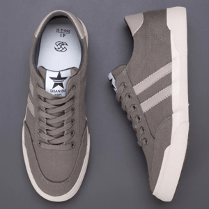 Men’s Low-Top Vintage Canvas Sneakers with Vulcanized Sole