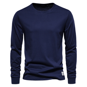 Men’s 100% Cotton Long Sleeve Basic T-Shirt for Casual Wear