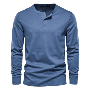 Men’s 100% Cotton Henley Collar Long Sleeve Casual T-Shirt Men’s 100% Cotton Henley Collar Long Sleeve Casual T-Shirt