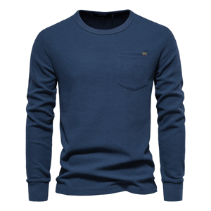 Men’s Waffle Knit Long Sleeve T-Shirt with Chest Pocket