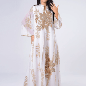 Elegant Sequin Embroidered Abaya Kaftan with Floral Design Siskakia - Women's Kaftans 25