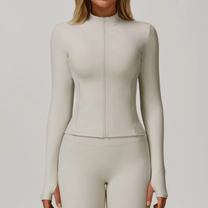 Slim Fit Zip-Up Jacket for Yoga and Running Workouts