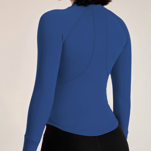 Slim Fit Zippered Yoga Jacket with Thumbholes for Women Slim Fit Zippered Yoga Jacket with Thumbholes for Women