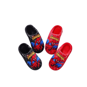 Cartoon Spider Print Cotton Slippers for Kids Winter Comfort