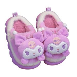 Cute Cartoon Winter Mule Slippers for Kids and Teens