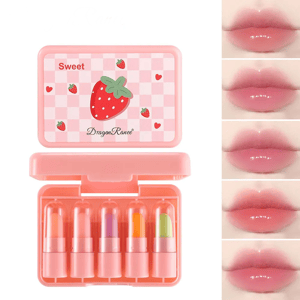 5-Piece Mini Temperature-Change Lipstick Set with Fruit Scent Dragon Ranee - Women's Lips