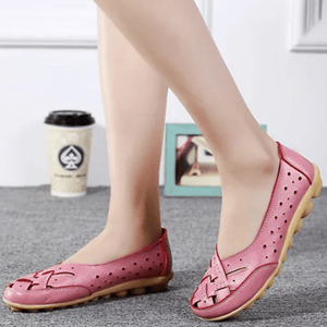 Casual Hollow Flat Loafers with Hook and Loop Closure Beyarne - Women's Loafers & Moccasins 2