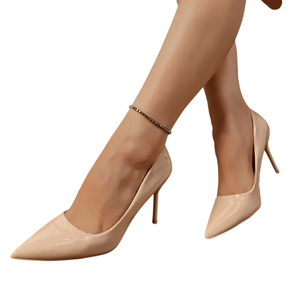 Elegant Pointed Toe Patent Leather Pumps with Thin Heels
