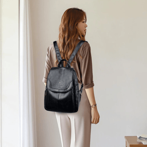 Stylish Genuine Leather Women’s Backpack with Multiple Compartments