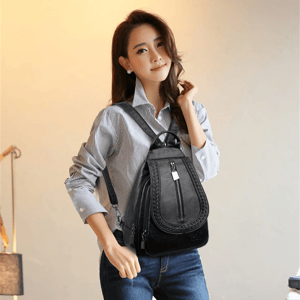 Vintage Soft Leather Backpack with Crossbody and Shoulder Straps Vintage Soft Leather Backpack with Crossbody and Shoulder Straps