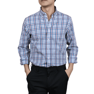 Men’s Versatile Plaid Long-Sleeve Shirt for Business and Casual