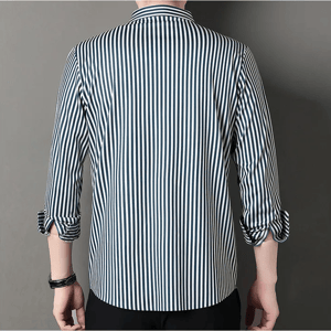 Men's Long-Sleeve Striped Shirt Slim-Fit Formal Business Style Men's Long-Sleeve Striped Shirt Slim-Fit Formal Business Style
