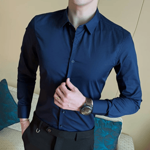 Men’s Long Sleeve Business Shirt Smart Casual Classic Style