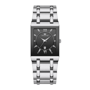Elegant Square Quartz Watch with Stainless Steel Business Strap Elegant Square Quartz Watch with Stainless Steel Business Strap