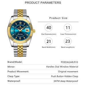 POEDAGAR Luxury Stainless Steel Waterproof Luminous Quartz Watch POEDAGAR Luxury Stainless Steel Waterproof Luminous Quartz Watch