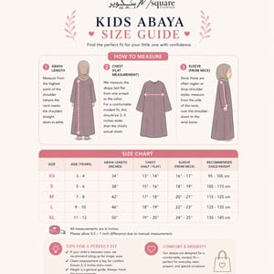 Kids Harir Maqsood Prayer Abaya I Black Msquare Fashion - Kids's Abayas 3