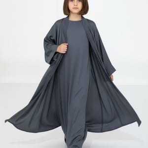 Premium 3-Piece Kids Abaya Set - Lightweight Harir Maqsood Modest Wear for Girls Msquare Fashion - Kids's Abayas 2