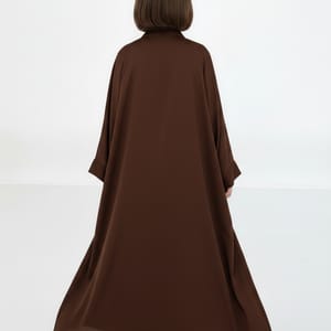 Brown Premium 3-Piece Kids Abaya Set - Lightweight Harir Maqsood Modest Wear for Girls Msquare Fashion - Kids's Abayas 4