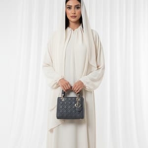 Harir Maqsood Beige Prayer Abaya - Attached Hijab Design Msquare Fashion - Women's Abayas 2