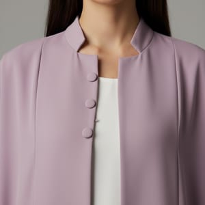 Signature Korean Nida Purple Open Abaya Minimalist High-Neck Design Msquare Fashion - Women's Abayas 2