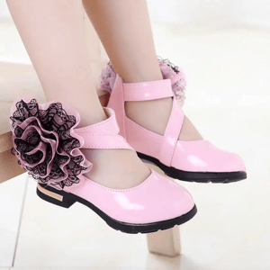 Girls Princess Formal Shoes with Floral Detail and Ankle Strap Zyczwl - Kids's Casual Shoes 3