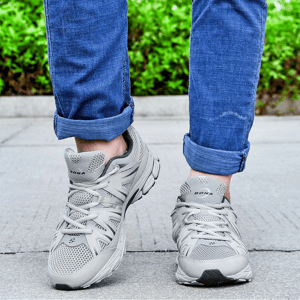 Men's Breathable Running Shoes Cow Split Microfiber Sport Sneakers Bona - Men's Running Shoes 1