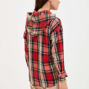 Plaid Check Hooded Shirt - Shirts & Blouses 25