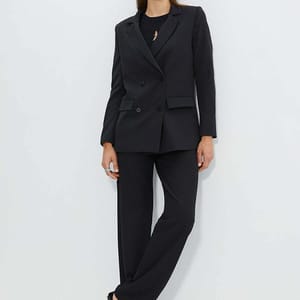 1_org_zoom Regular Lined Double Breasted Closure Woven Blazer Jacket - Blazers & Coats 65