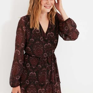 Printed V-Neck Dress