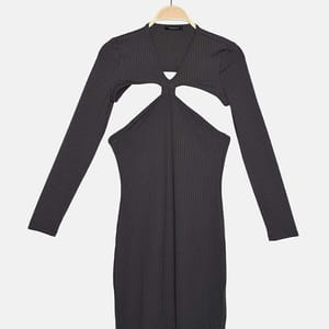 1_org_zoom Cut Out Detail Ribbed Dress - Mini Dresses 33