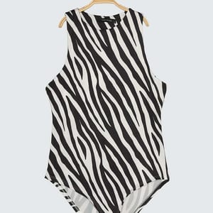 Snap Button Animal Print Body - Sleeveless Tops 33