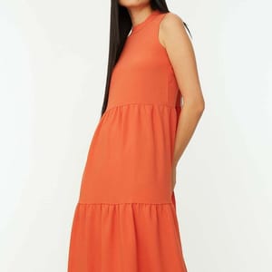 High Neck Tiered Dress