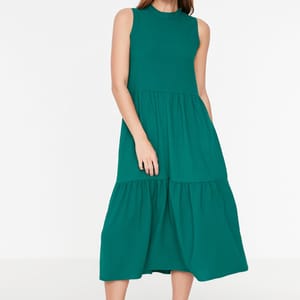 High Neck Tiered Dress