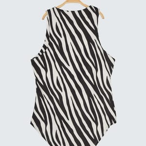 Snap Button Animal Print Body - Sleeveless Tops 34
