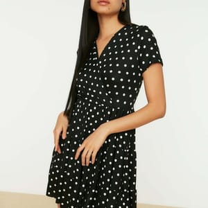 Polka Dot Skater Dress - Mini Dresses 21