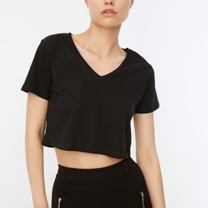 V-Neck Crop T-Shirt - Casual T-Shirt 21