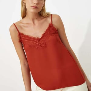 Lace Detail Top - Sleeveless Tops 61
