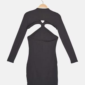 2_org_zoom Cut Out Detail Ribbed Dress - Mini Dresses 34