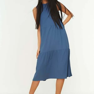 High Neck Tiered Dress - Midi Dresses 41